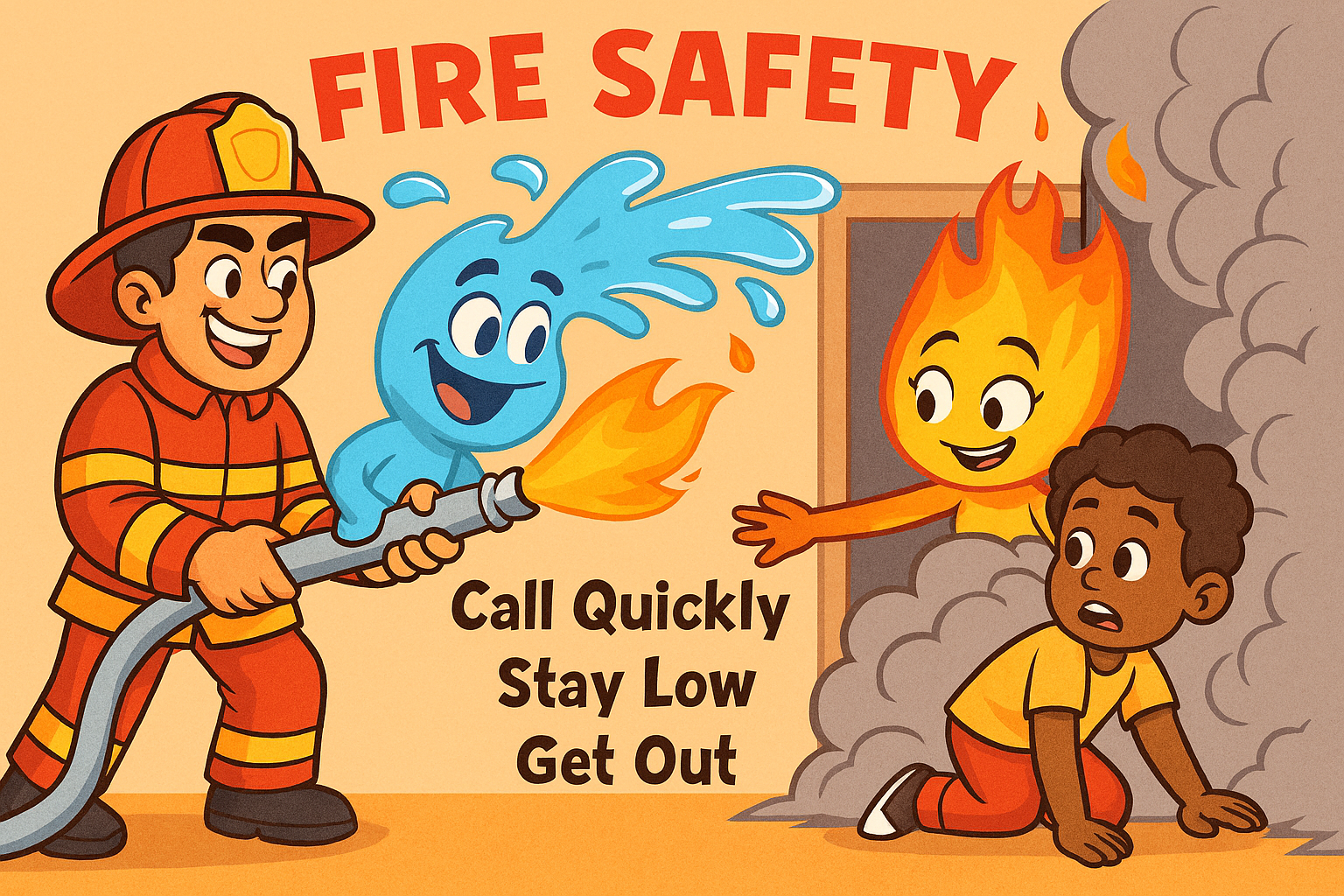 Fire safety illustration